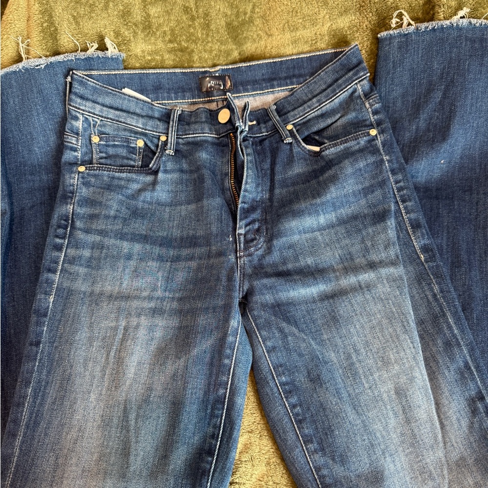 MOTHER Dark Blue Straight Leg Jeans